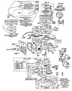 Cylinder,sump Base,pistongrp Diagram and Parts List for 60500-0137-XX  Briggs and Stratton Engine